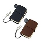 Yitexin Pack of 2 Miniature Travelers Notebook 4.8x3.2cm(1.9’’x1.3’’), Handmade Tiny Leather Travels Notebook, Vintage Mini Notebook Diary Journal, Pocket Diary (Black+Brown)