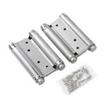 KATSU Double Action Spring Hinges 5" 125mm, 1 Pair with Screws Stainless Steel Dual Swinging Door Hinges for Saloon Cafe Kitchen Internal and External Doors 54611050