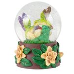 Elanze Designs Hummingbirds and Magnolias 100MM Music Water Globe Plays Song Waltz of The Flowers