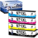 Double D Compatible 970XL 971XL 970 971 Ink Cartridge, Work with Officejet Pro X576dw X476dw X476nw X551dw X451dw X451dn (B C M Y) 4PK