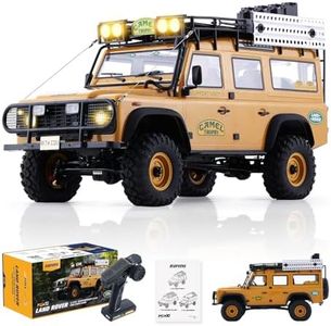 EAZYRC FMS FCX10 1/10 RC Crawler Land Rover Camel Trophy Edition, Official Licensed 4WD All Terrain Off-Road RC Truck for Adults, High-Detail Scale RC Car with Metal Gears, Upgraded Shocks (Defender)