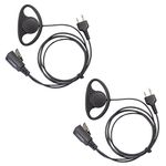 COODIO Lot 2 x D-Ring Earpiece Police Security Headset inline PTT Mic Microphone For 2 Pin Midland 2 Way Radio Walkie Talkie