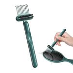 Galinpo Hair Brush Cleaning Tool Comb Cleaning Brush Hair brush Cleaner Comb, 2-in-1 Hair Brush Cleaning Tool, Embedded Comb Hair Brush Remover Rake for Removing Hair Dust,Home and Salon Use