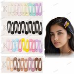 Diversa Hairpin for Kids Girls, Snap Hair Clips Tic Tac Hair Clips, Girls Daily Use Clips, Barrettes With Multi Print Design For Baby Girls, Multicolor, Pack of 40