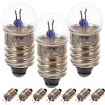 Gatuida LED Bulbs, 10PCS E10 Mini Light Bulbs 2.5V 0.3A Physical Electrical Experiment Screw Base Indicator Lights Incandescent Bulb Old-Fashioned Flashlight Lamp Night Light Bulb Light