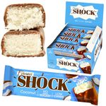 FitnesSHOCK Protein Bar 12pcs no added sugar, low carb (3.5g), rich in fibre, low calories, 12pcs fitness chocolate protein bar, no flour and palm oil, 12x50g coconut flavor