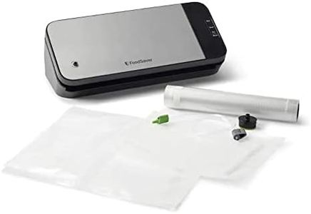FoodSaver Select Vacuum Sealer Machine, Starter Kit with Vacuum Seal Storage 4 Bags & 1 Roll, Stainless Steel - VS2120