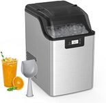 Litake Nugget Ice Maker, Rapid Ice Making in 10-15min, 44lbs/24H, 3.3lb ice basket capacity, 2.8L Water Tank, 52db noise level, Auto-cleaning,Timer Function, Water Shortage and Water Full Reminder