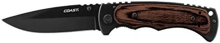 COAST® FX411 Frame Lock Folding Knife 4-Inch Blade, Wood,Stainless Steel