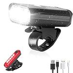 Bike Lights Set, Led Cycle Lights Front and Rear, USB Rechargeable Bicycle Lights Headlights Taillight,4 Lighting Modes Safety Cycle Lights with IPX4 Waterproof LED Bike Lights Fits All Bicycles