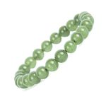 GEMSMANTRA Natural Green Aventurine Bracelet for Men Women | Lab Certified 8mm Round Cut Beads Stretchable Elastic Bracelet for Gifting | Reiki Healing Crystal Stone Bracelet for Luck and Prosperity