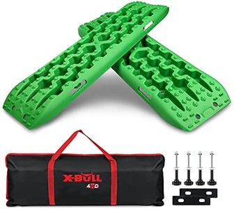 X-Bull Recovery Tracks with Bag and Mounting Pin Set 4x4 Recovery Boards Offroad 4wd Tracks 22046LBS/10000KG Stand for Automotive Accessories Tires and Wheels in The Sand Mud Snow(GEN 3.0 Green)