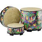 Remo Drum, KIDS PERCUSSION®, Gathering Drum, 18" Diameter, 8" Height, Fabric Rain Forest