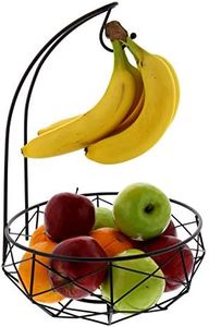 Cuisinart Stainless Steel Fruit Basket with Banana Hanger, Matte Black - Perfect Fruit Storage Basket with Banana Holder to Showcase and Organize Fresh Produce on Kitchen Countertops or Dining Tables