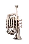 Sai Musical Band Director Choice! New Silver Nickel Bbflat Pocket Trumpet+free Case+m/p