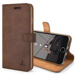 Snakehive Vintage Wallet for Apple iPhone SE 2022/ iPhone SE 2020 || Real Leather Wallet Phone Case || Genuine Leather with Viewing Stand & 3 Card Holder || Flip Folio Cover with Card Slot (Brown)