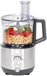 GE Food Processor |12 Cup | Complete with 3 Feeding Tubes & Stainless Steel Accessories-3 Discs + Dough Blade | 3 Speed | for Shredded Cheese, Chicken & More | Kitchen Essentials | 550 Watts