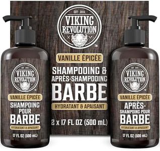 Viking Revolution - Shampoing Barbe Homme & Après Shampoing Barbe Homme - Huile d'Argan & de Jojoba - Adoucit & Renforce - Vanille épicée - 500 ml x 2