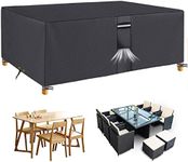 RICHIE Garden Furniture Covers Waterproof Garden Table Covers Waterproof Outdoor Patio Cover 250x200x80cm Covers for Garden Furniture Waterproof 600D Oxford PVC Coating Outdoor Furniture Cover, Gray