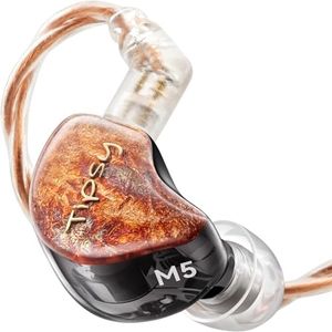 Tipsy M5 Ultra IEM, 5‑Driver Hybrid (Bone Conduction + DD + 2BA + Planar), Includes 3.5/4.4/6.35 Plugs and Hi‑Fi Dual‑Chip DAC, Big Dynamics, High Resolution, Extreme Detail