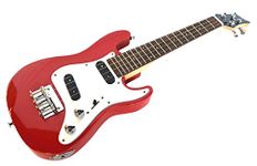 TENOR UKULELE ELECTRIC SOLID BODY STEEL STRINGS TWIN PICKUP SC GUITAR SHAPE IN RADIANT RED BY CLEARWATER