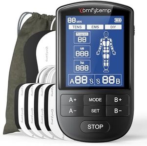 Comfytemp TENS Unit Muscle Stimulator for Pain Relief Therapy, TENS Machine with 24 Modes and DIY, Dual Channel EMS Unit, Pulse Muscle Massager for Back, Shoulder, Sciatica, Knee, 10 Electrode Pads