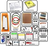 INSIGNIA LABS - ELECTRONIC COMPONENTS PROJECT KIT/BASIC KIT WITH TUTORIAL BOOK (INCLUDES BREADBOARD, PCB, CAPACITORS, LEDS, ETC)