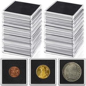 15 Pcs Coin Cases for Collectors Coin Display Case Acrylic Silver Dollar Coin Snap Holder 2 x 2 Inch Half Dollar Coin Holder Collectors Silver Dollar Display Box for Coin Collection Supplies