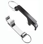 2Pcs Silver Bottle Opener Keyring Key Chain Black Bottle Opener Keyring Key Chain