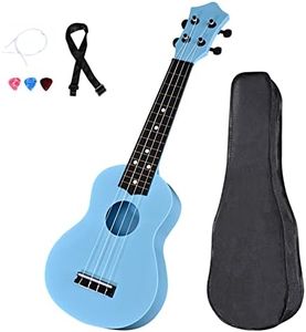 Kids Ukulele 21 inch Soprano Ukelele,Musical Instrument, Ukuleles for Beginners with Bag Picks Strings (Light blue)