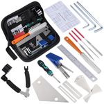 LEKATO Guitar Maintenance Tools Kit, 25PCS Acoustic Guitar Repair Tools with Handy Carry Bag String Winder Clipper Needle Fret Files Screwdriver, Guitar Care Cleaning Kit for Beginners