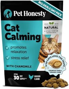 PetHonesty Calming Chews for Cats - Helps Reduce Stress and Cat Anxiety Relief - Behavioral Support & Promotes Relaxation for Travel, Boarding, Vet Visits, Separation Anxiety -Chicken (30-Day Supply)