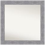 Amanti Art Wall Mirror, Bark Rustic Grey Frame Mirror for Wall Decor or use as Bathroom Mirror for Over Sink (31.25 x 31.25 in.) Non-Beveled Mirror, Grey Mirror, Country Rustic Mirror from WI, USA