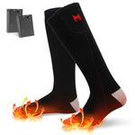 Kuomih Heated Socks for Men Women, Battery Heated Socks, Electric Heated Socks for Camping Fishing Cycling Skiing Skating Hunting Hiking(Black)