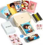 iDPRT 4×6 Photo Printer, Portable Color Picture Printer, Thermal Sublimation Mini Picture Printer, Bundle 20 Sheets Photo Paper & 1 Ribbon Cassette, Photo Printer for iPhone & Android