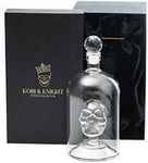 Kobi & Knight Premium Skull Decanter - Handmade Skull Whiskey Decanter with Airtight Stopper - Borosilicate Glass Skull Decanter - Thick Vodka, Rum, Gin, Tequila Bottle - 25fl oz / 750ml Skull Barware