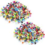 Jadive 200 Pieces Tongue Rings for Women 14G 16 mm Nipple Rings Straight Barbells Stainless Steel Body Piercing Jewelry Candy Assorted Colors Acrylic