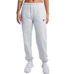 Champion Women's Joggers, Reverse Weave, Fleece Joggers, Boyfriend Sweatpants for Women, 30", Gfs Silver Grey C Logo, Small