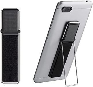 kwmobile Supporto Dita Cellulare Magnetico Adesivo - Fascetta Antiscivolo Smartphone Universale - Stand Cavalletto Telefonino - Sostegno Auto - Nero