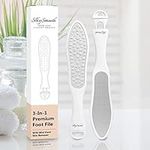 SlkySmooth 3-in-1 Foot File | Hard Dead Skin Remover | Cracked Heels Callus Pedicure Scrubber Corn Removal | Scraper Grater Pumice Stone Exfoliator Rasp Pedi Exfoliating Heel Files for Feet Care