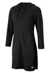 Speedo Women's UV Cover Up Aquatic Quarter Sleeve Robe Solid - Speedo Black, Large