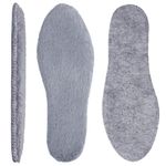 Knixmax Wool Insoles for Men Women Warm Shoe Inserts Replacement Winter Shoe Liners Fluffy Cozy Fur Fleece Inner Soles for Slippers Sneakers Boots Grey EU 44