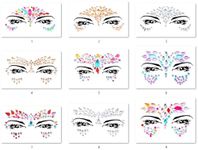 9 PCS Face Gems Adhesive Glitter Jewel Tattoo Sticker Festival Gems Rave Party Body Make Up Z9ZAKMIXA Multi-colored