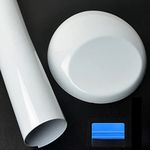 NewL High Gloss White Vinyl Wrap Self Adhesive Air Release Bubble Outdoor Rated for Automotive Use (30cm x 150cm)