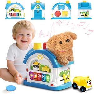 Ming You Toys for 1+ Year Old Boys, Blue Musical Toy with Stuffed Puppy