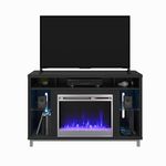 Ameriwood Home Lumina Fireplace Stand for TVs up to 48", Black Oak