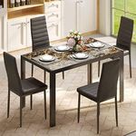 Gizoon 5 Piece Glass Dining Table S