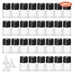 Hyber&Cara 30 Pcs 2ml Clear Glass Bottles Small Vials Empty Sample Containers with Screw Cap, Bonus Mini Funnels