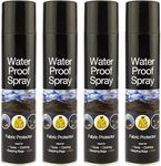 ANGIX 4 x Waterproof Spray 300ml for Shoes, Tents, Fabric, Jackets, Camping, Hiking, Clothes, Walking Boots, Trainers, & Coats, Fabric Protector Waterproofing & Cleaning