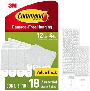 Command Picture Hanging Strips Variety Pack, Damage Free Hanging Picture Hangers, No Tools Wall Hanging Strips for Living Spaces, White, 10 Small Pairs and 8 Medium Pairs(36 Strips)